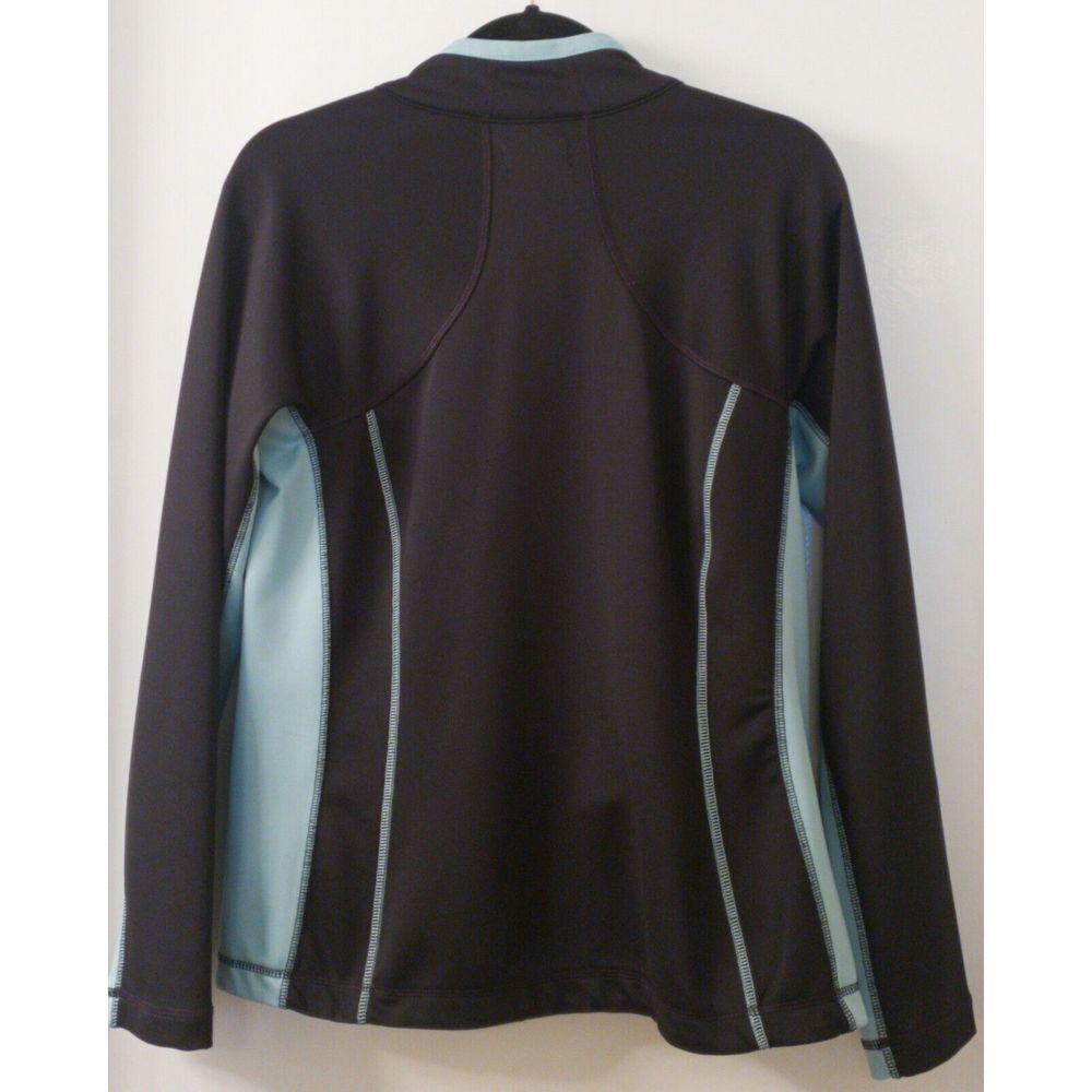 Tangerine Jacket Athletic Zip Up Active Workout/Tennis WOM LG Black/Bright Blue - Picture 4 of 9